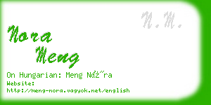nora meng business card